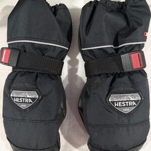 Hestra Black Insulated Ski Mittens